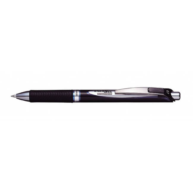 Pentel EnerGel Medio Bolígrafo de punta retráctil con pulsador Negro 1 pieza(s)