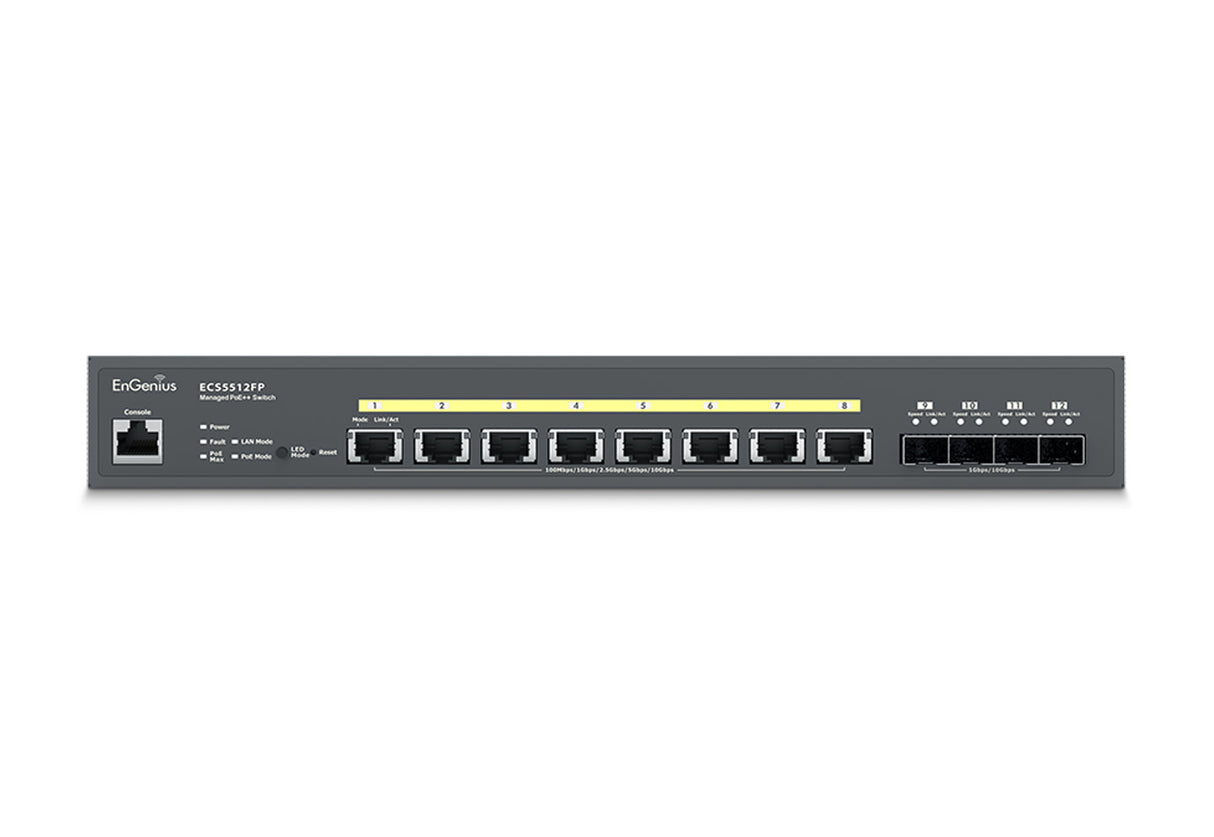 EnGenius ECS2512FP switch Gestionado L2+ 2.5G Ethernet (100/1000/2500) Energía sobre Ethernet (PoE) Negro