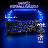 Vorago KM-500 teclado Ratón incluido Universal USB Español Negro, Tamaño completo (100%), Alámbrico, Interruptor mecánic