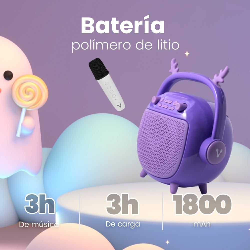 BOCINA VORAGO BSP-205 BLUETOOTH / MSD / USB / 3.5MM MICRÓFONO CON MODOS DE VOZ COLOR PURPURA
