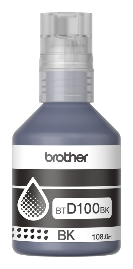 BOTELLA DE TINTA BTD100BK BROTHER DE COLOR NEGRO DE ULTRA ALTO RENDIMIENTO BTD100BK DE LA SERIE INKBENEFIT TANK IMPRIME 