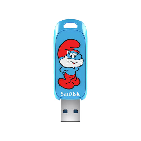 SanDisk Smurfs unidad flash USB 128 GB USB tipo A 3.2 Gen 1 (3.1 Gen 1) Azul, 130 MB/s, Sin tapa