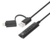Manhattan 153560 divisores de audio USB-C & USB-A USB-A & 3.5 mm Macho Hembra