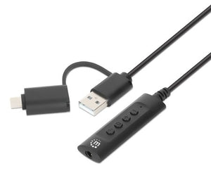 Manhattan 153560 divisores de audio USB-C & USB-A USB-A & 3.5 mm Macho Hembra