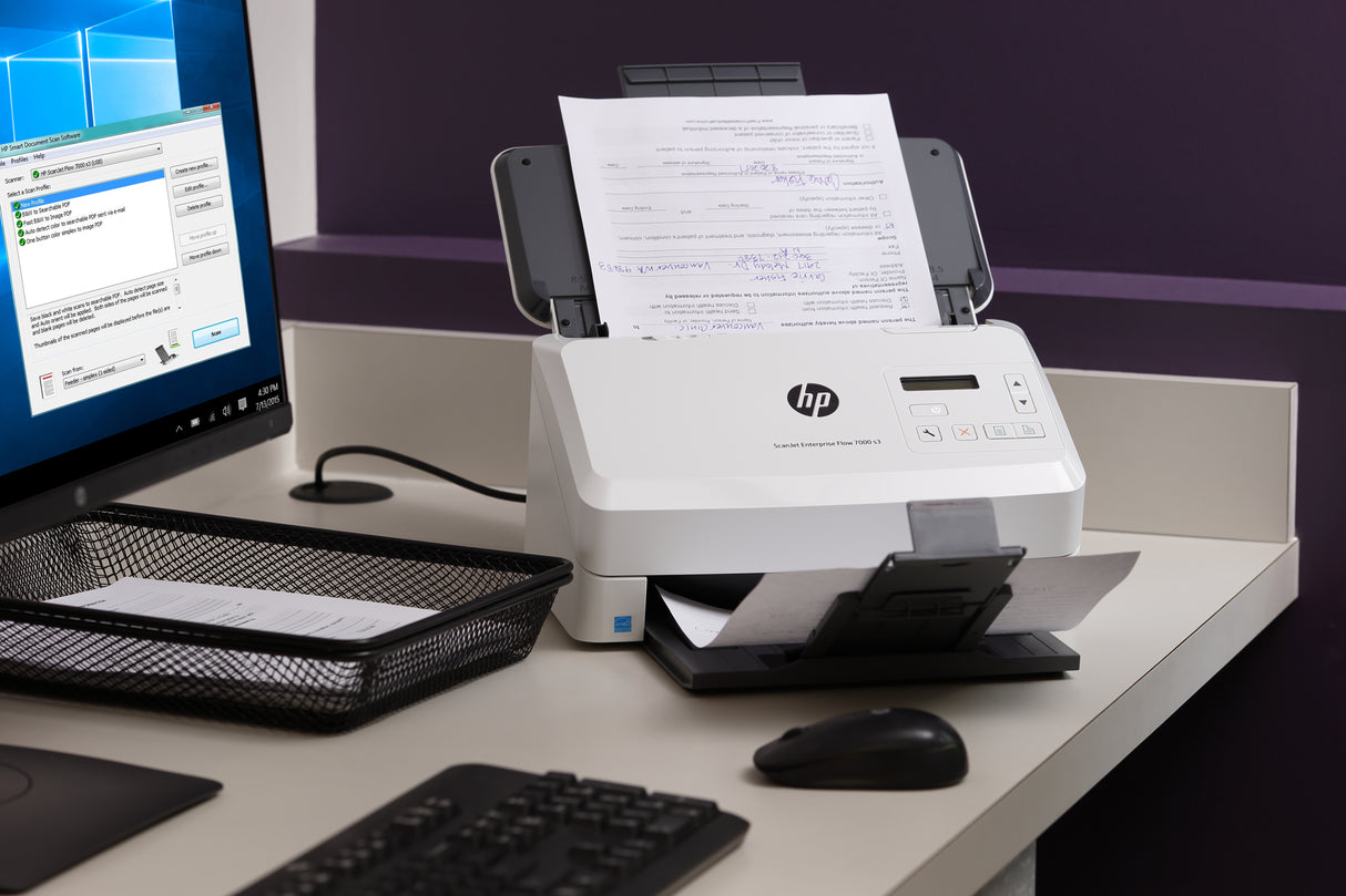 HP ScanJet Enterprise Flow 7000 s3 Escáner alimentado con hojas 600 x 600 DPI A4 Blanco, 216 x 3100 mm, 24 Bit, 24 Bit