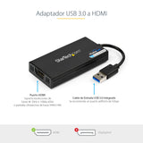 StarTech.com Adaptador Gráfico Externo USB 3.0 a HDMI - UltraHD 4K 30Hz - Certificado DisplayLink - Conversor USB-A a HDMI para Monitor - Tarjeta Gráfica Externa de Vídeo - Mac y Windows adaptadores gráficos usb USB tipo A Macho 3.2 Gen 1 (3.1 Gen 1) Si