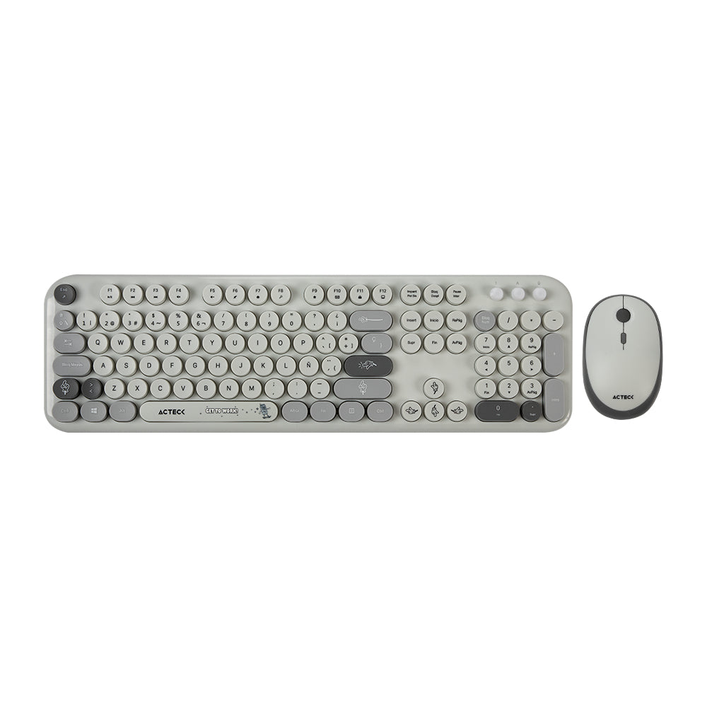 Acteck Creator Chic K-Colors MK485 teclado Ratón incluido Universal RF inalámbrico QWERTY Español Gris, Interruptor de m