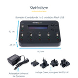 StarTech.com Clonador Autónomo 1:5 para Memorias USB - Copiador de Unidades de Memoria USB - Copia Sector por Sector de Sistema y Archivos - 1.5
