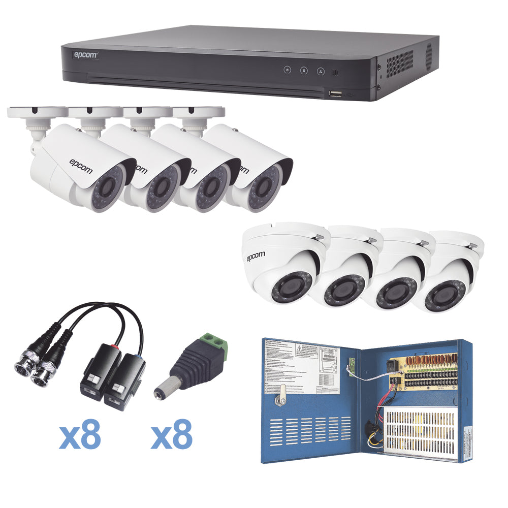 Epcom KEVTX8T4BW/4EW kit de videovigilancia Alámbrico 8 canales