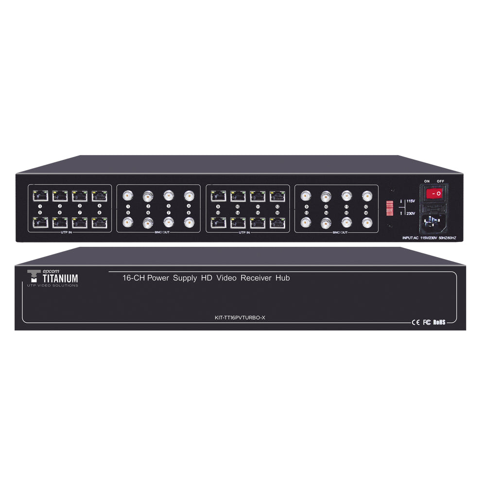 Epcom KITTT16PVTURBOX extensor audio/video Transmisor y receptor de señales AV Negro