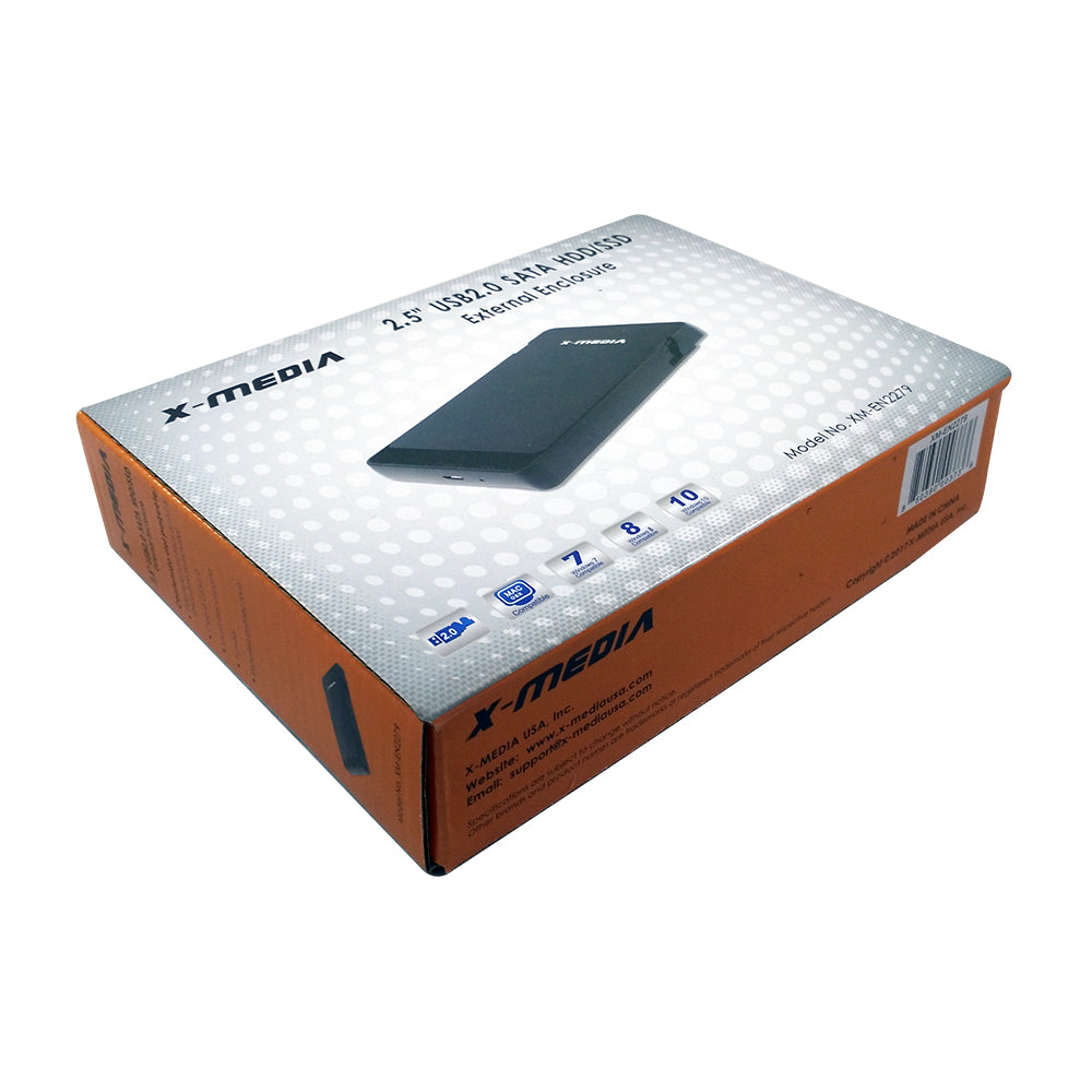 X-Media XM-EN2279 caja para disco duro externo Caja de disco duro (HDD) Negro 2.5", SATA, Conexión USB