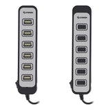 Steren USB-537 nodo concentrador USB 2.0 Negro, Gris, Corriente alterna