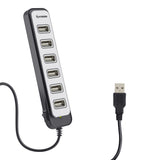 Steren USB-537 nodo concentrador USB 2.0 Negro, Gris, Corriente alterna