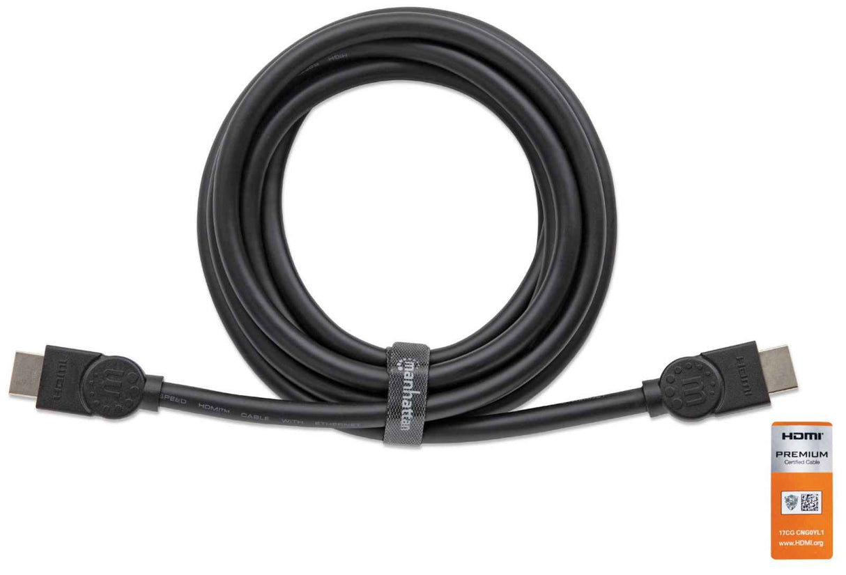 Manhattan Cable HDMI 4K@60 Hz con Ethernet, 1 m, certificado, apto para TODOS los usos 4K y 1080p/HD (ideal para actuali