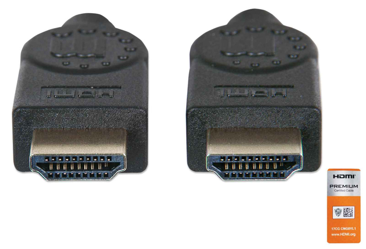 Manhattan Cable HDMI 4K@60 Hz con Ethernet, 1 m, certificado, apto para TODOS los usos 4K y 1080p/HD (ideal para actualizar ahora o estar preparado),