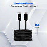Vorago CAB-124-BK cable de transmisión Negro 1 m USB C