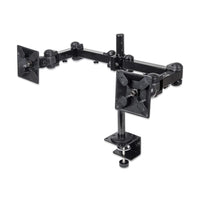 Manhattan Soporte para monitor, de escritorio, movimiento articulado, 2 pantallas planas de 13" a 24" máximo 6 kg cada uno Monitor Negro