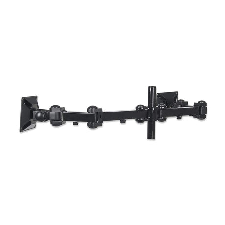 Manhattan Soporte para monitor, de escritorio, movimiento articulado, 2 pantallas planas de 13" a 24" máximo 6 kg cada uno Monitor Negro