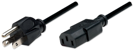 Manhattan Cable de Alimentación Cable Negro Macho Hembra 1,8 m
