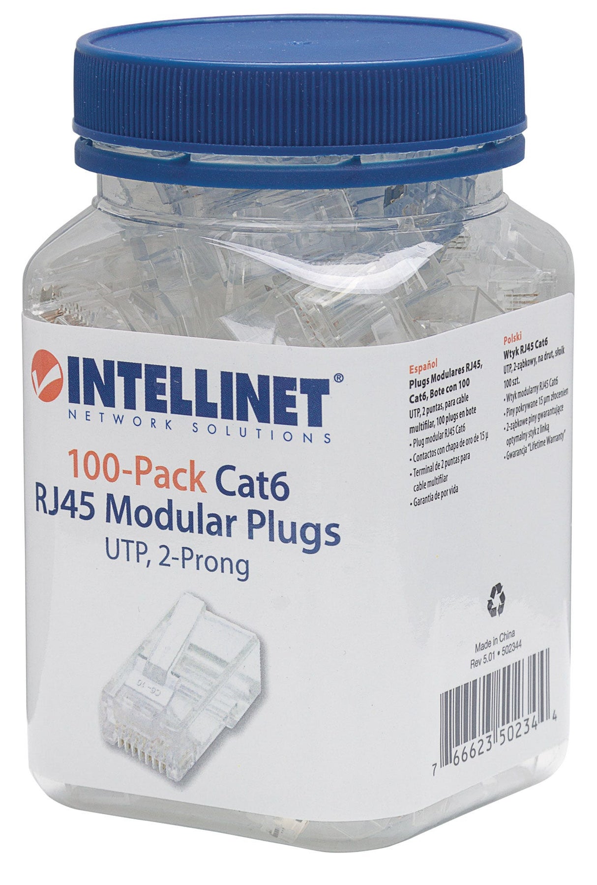 Intellinet 502344 conectores RJ-45 Transparente Policarbonato Cat6