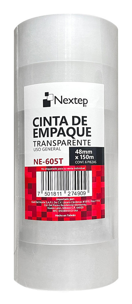 Nextep NE-605T cinta adhesiva 150 m Blanco 6 pieza(s)