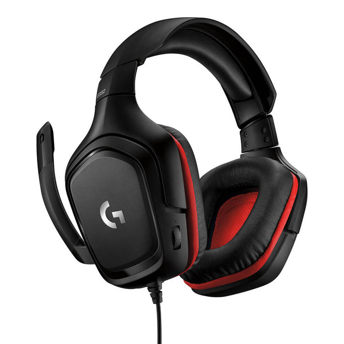 Audifonos Gamer Logitech G332, Alámbrico, 2 Metros, 3.5mm, Negro/Rojo - 981-000755