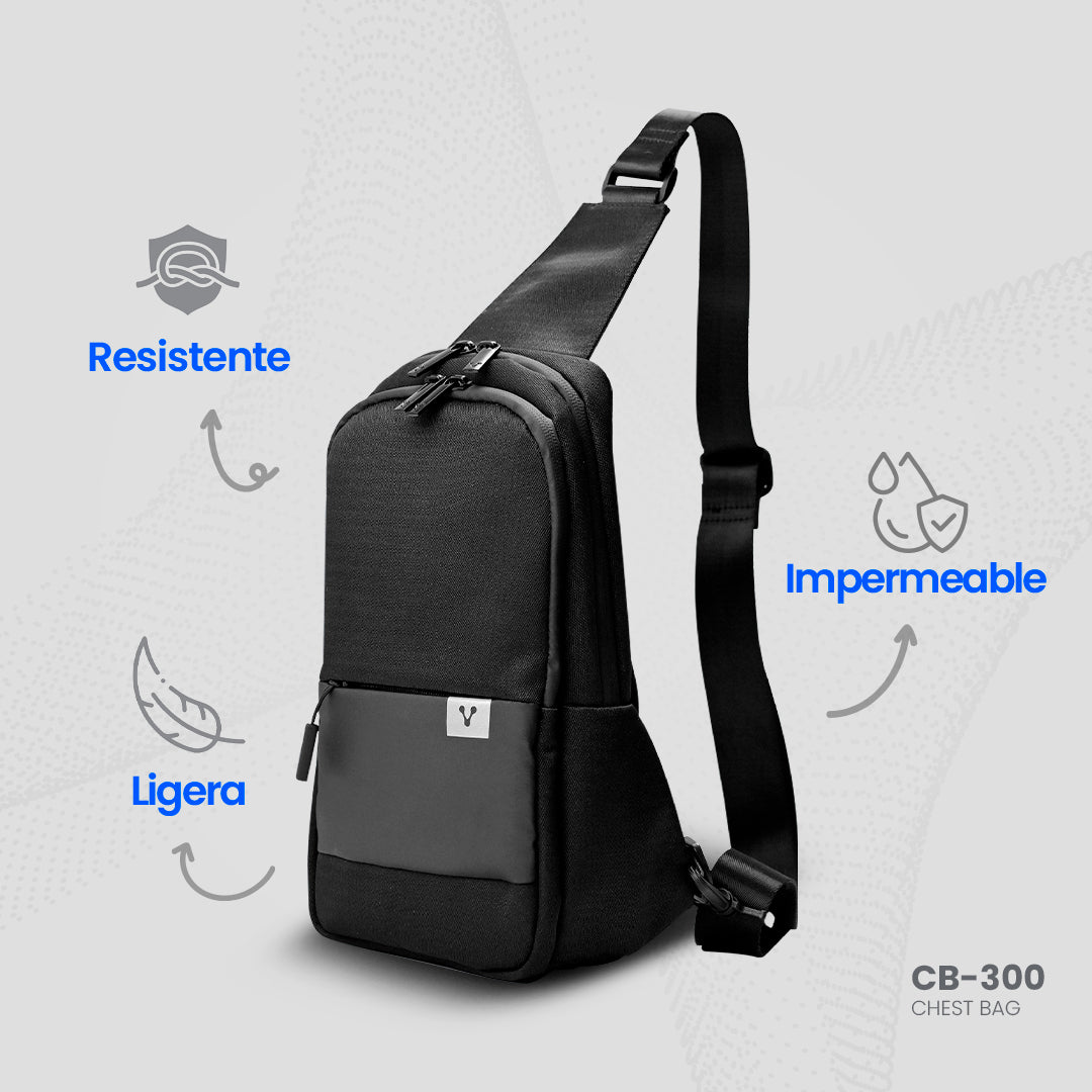 MOCHILA PECHERA CRUZADA VORAGO CB-300 POLYESTER NEGRA