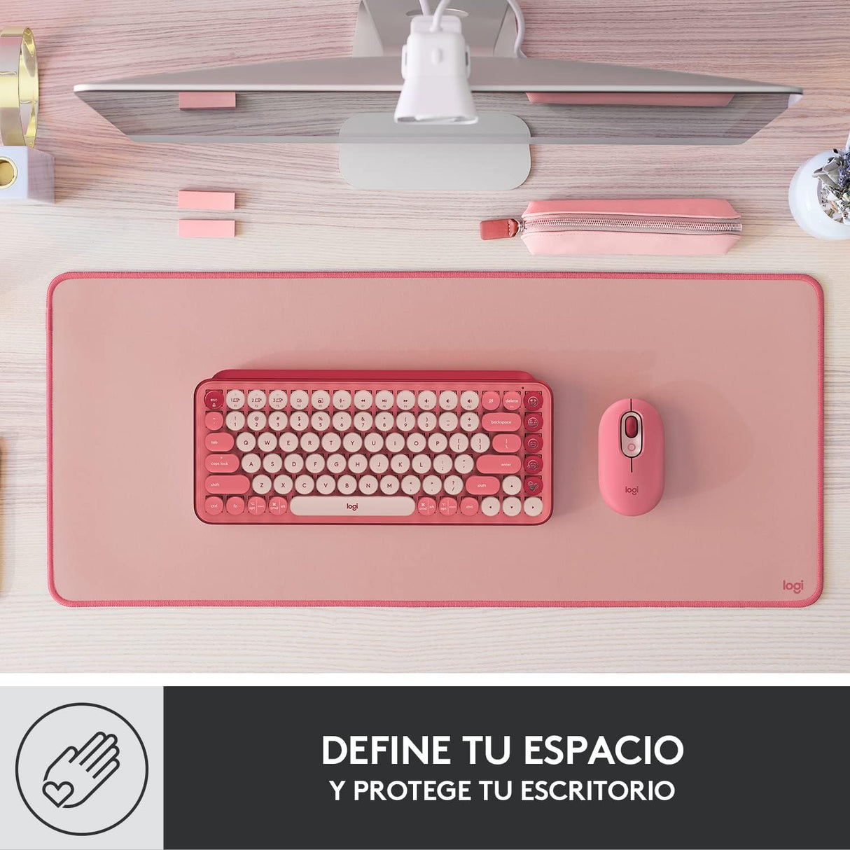 Desk Pad Studio Series Logitech Base Antideslizante Rosa - 956-000047 FullOffice.com