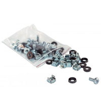Intellinet Jeu d’écrous cage M6 (50 pcs) avec vis et rondelles, pour armoires et racks 19", pot plastique, garantie