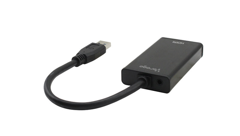 Vorago ADP-204 adaptador de cable de vídeo HDMI + 3.5mm USB tipo A Negro, Hembra, Macho, Derecho