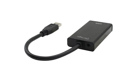 Vorago ADP-204 adaptador de cable de vídeo HDMI + 3.5mm USB tipo A Negro, Hembra, Macho, Derecho