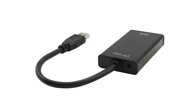 Vorago ADP-204 adaptador de cable de vídeo HDMI + 3.5mm USB tipo A Negro, Hembra, Macho, Derecho