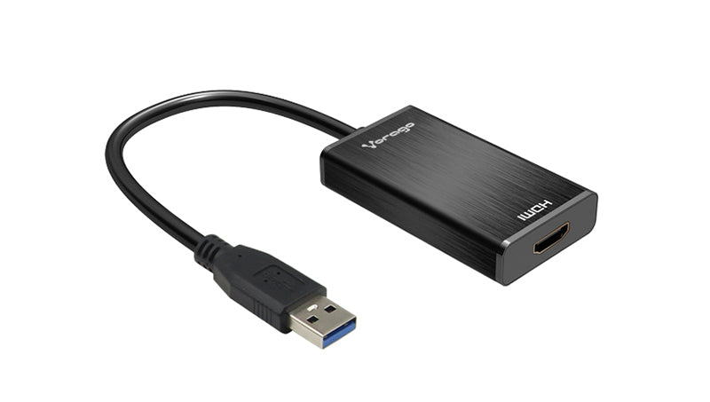 Vorago ADP-204 adaptador de cable de vídeo HDMI + 3.5mm USB tipo A Negro, Hembra, Macho, Derecho
