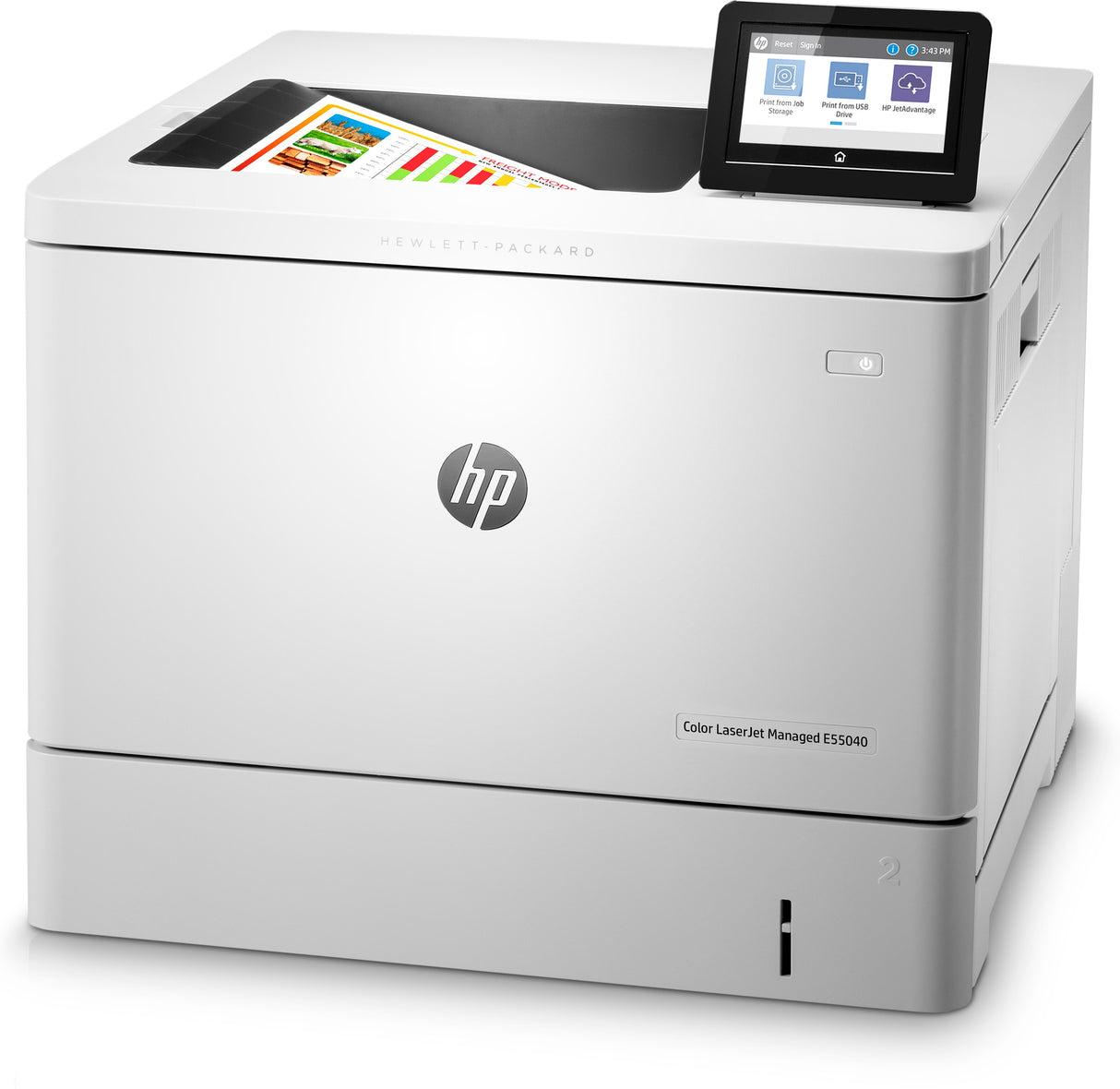 HP Color LaserJet Managed LaserJet E55040dn Color Impresora, Ethernet solamente; Doble cara, 600 x 600 DPI, 38 ppm, Impresión a doble cara