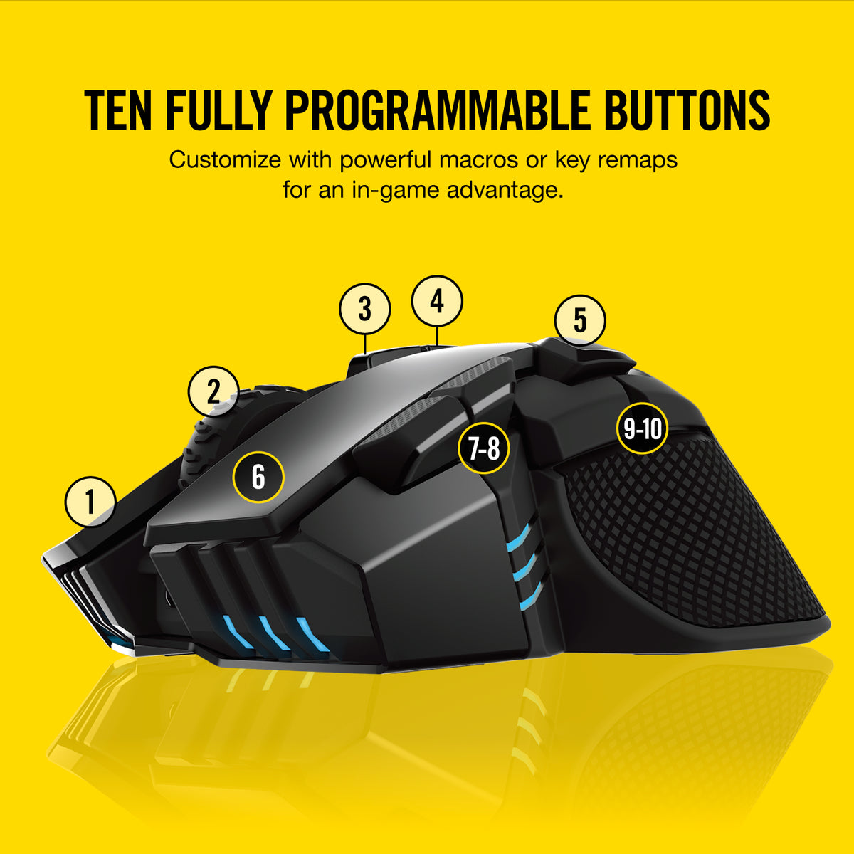 Corsair IRONCLAW RGB ratón Juego mano derecha RF Wireless + Bluetooth + USB Type-A Óptico 18000 DPI