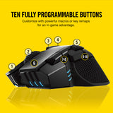 Corsair IRONCLAW RGB ratón Juego mano derecha RF Wireless + Bluetooth + USB Type-A Óptico 18000 DPI