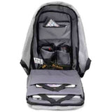 MOCHILA ANTIRROBO PLATA CONEXIÓN CABLE USB (CABLE INCLUIDO )