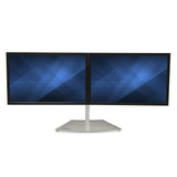 StarTech.com Soporte VESA para 2 Monitores - Soporte Ergonómico de Sobremesa para 2 monitores de 24" con Montaje VESA - con Base Independiente y Altura Ajustable- Soporte con Mástil - Plata Monitor Plata