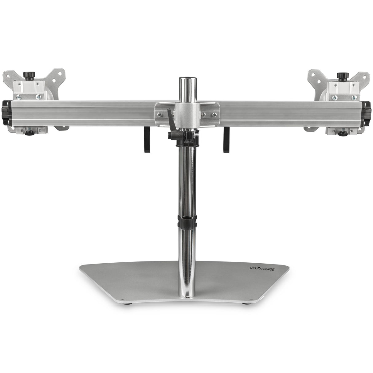 StarTech.com Soporte VESA para 2 Monitores - Soporte Ergonómico de Sobremesa para 2 monitores de 24" con Montaje VESA - con Base Independiente y Altura Ajustable- Soporte con Mástil - Plata Monitor Plata