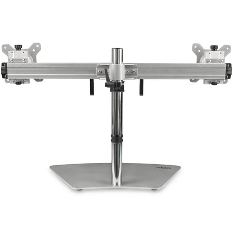 StarTech.com Soporte VESA para 2 Monitores - Soporte Ergonómico de Sobremesa para 2 monitores de 24" con Montaje VESA - con Base Independiente y Altura Ajustable- Soporte con Mástil - Plata Monitor Plata