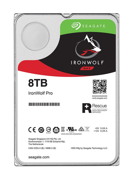 Seagate IronWolf Pro ST8000NE001 discos duros internos 8 GB 7200 RPM 256 MB 3.5 cm (3.5")