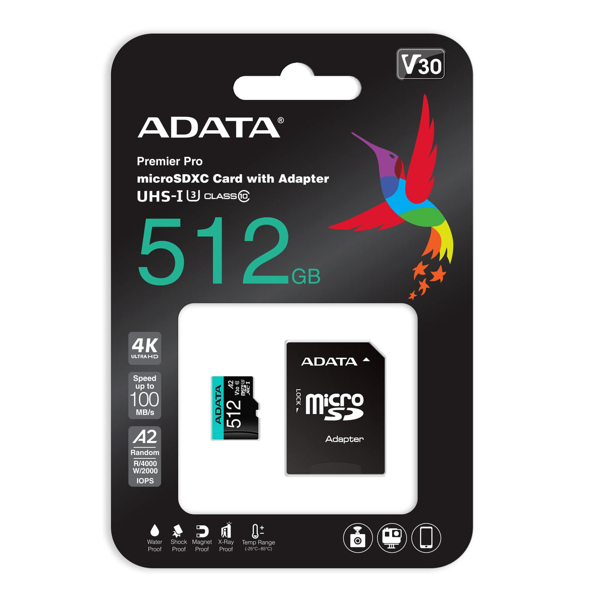 ADATA Premier Pro Memoria Flash 512 GB MicroSDXC 100 MB/s 80 MB/s