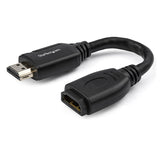 StarTech.com Cable de 15cm de Extensión Alargador HDMI 2.0 de Alta Velocidad con Ethernet - Extensor de Puertos - Cable 