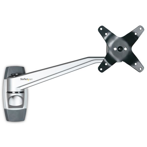 StarTech.com Brazo de Montaje en Pared para Soporte de Monitores VESA hasta 30" - con Brazo Articulado de 26cm - Premium Monitor Plata