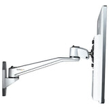 StarTech.com Brazo de Montaje en Pared para Soporte de Monitores VESA hasta 30" - con Brazo Articulado de 26cm - Premium Monitor Plata