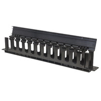 714679 - Intellinet Panneau de gestion des câbles 19", 1U, avec capot, noir Rack Panel de gestión de cables Negro Plástico 1U