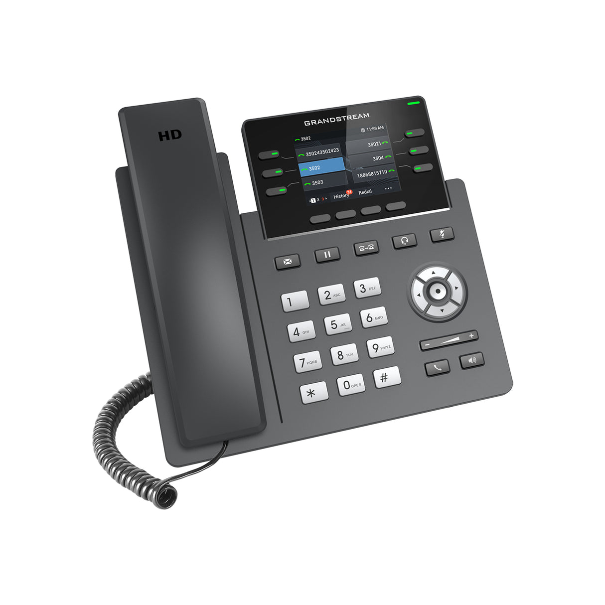 Grandstream Networks GRP2613 teléfono IP Negro 4 líneas TFT, Terminal con conexión por cable, En banda, Fuera de banda