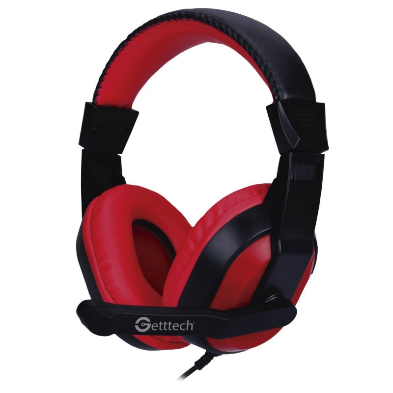 Getttech GH-2100 audífono y auriculare Audífonos Alámbrico Diadema Juego Negro, Rojo, 20 - 20000 Hz