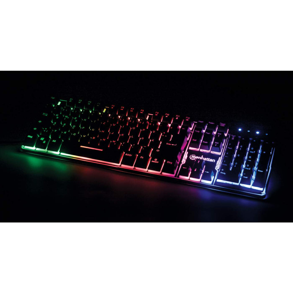 Manhattan Teclado gaming — Edición Base Metálica Teclado Juego Alámbrico USB QWERTY
