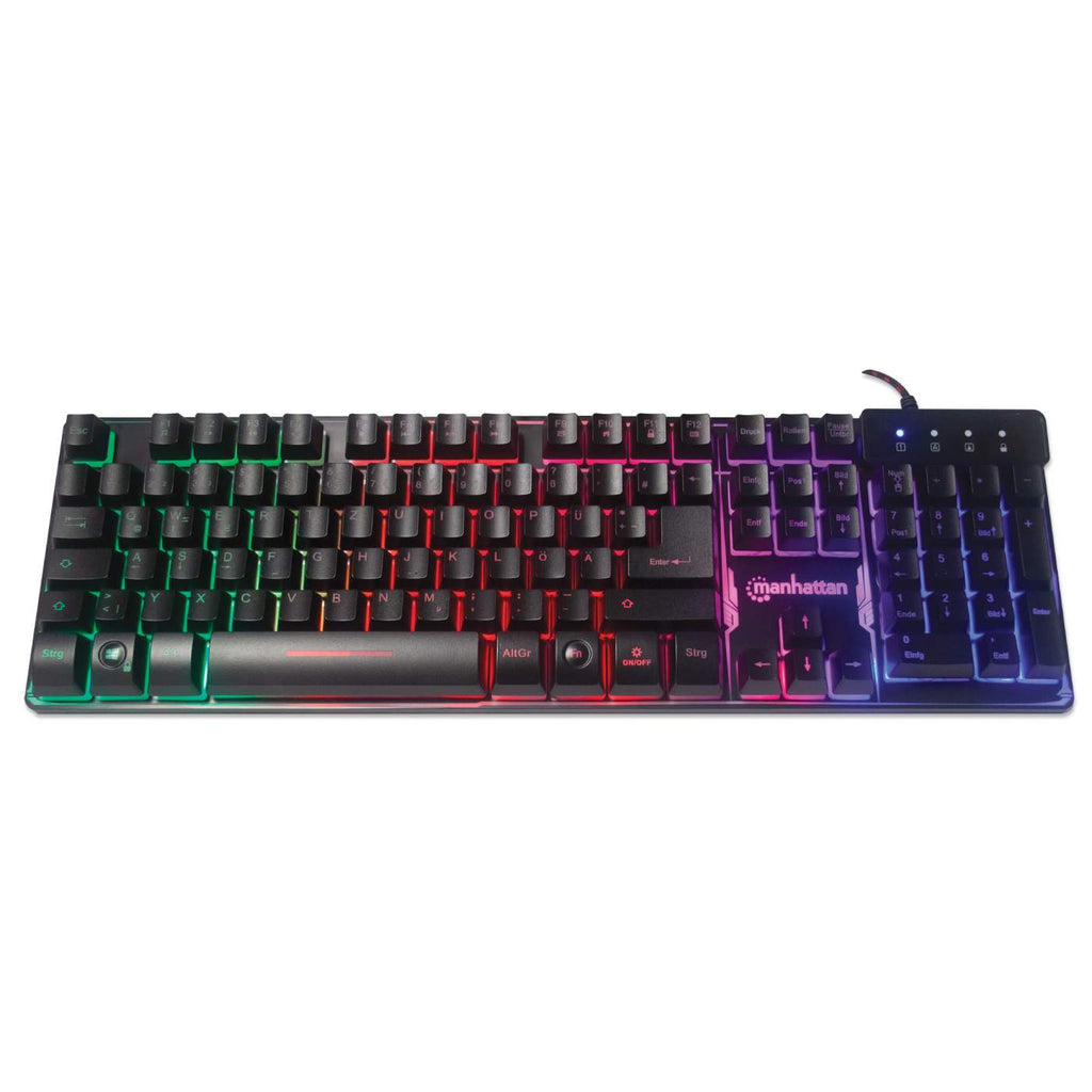 Manhattan Teclado gaming — Edición Base Metálica Teclado Juego Alámbrico USB QWERTY